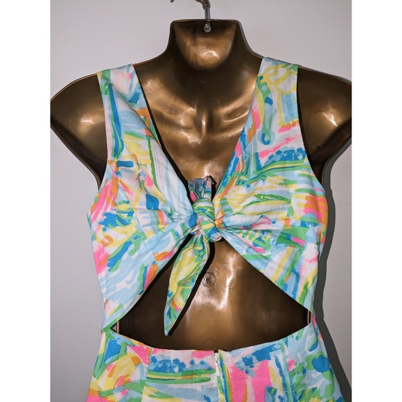Lilly Pulitzer Sz 0 COURTNEY Sea Salt & Sun Bold Print Dress - Picture 7 of 10